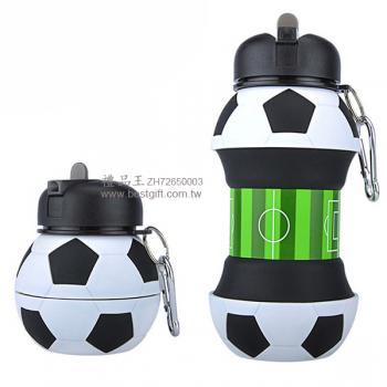 足球造型硅膠伸縮水壺